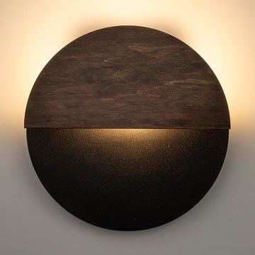 Світлодіодний настінний світильник LUNA LED/7W/230V діаметр 26 см чорний/коричневий