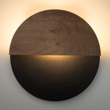 Світлодіодний настінний світильник LUNA LED/7W/230V діаметр 36 см чорний/коричневий