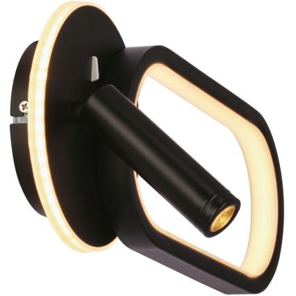 Світлодіодний настінний світильник MONET LED/13W/230V + LED/2W 3000/4000/6000K чорний