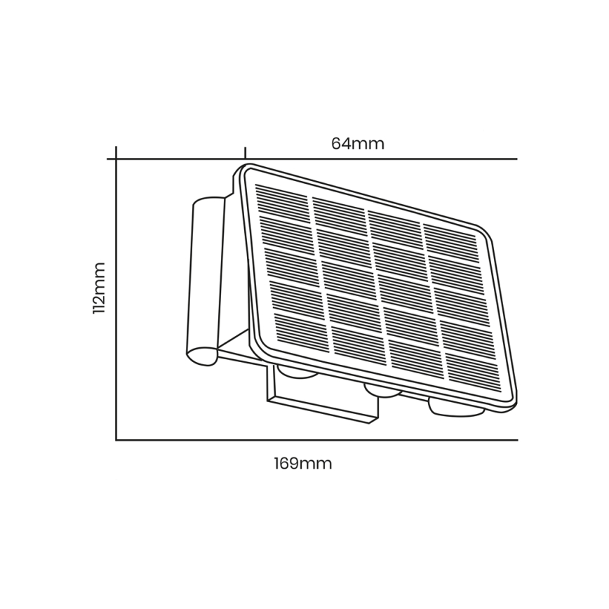 Світлодіодний настінний світильник на сонячній батареї ALF LED/4W/3,2V 6000K IP54 чорний