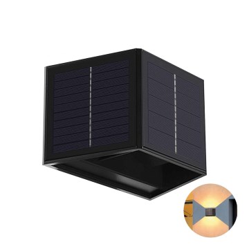 Світлодіодний настінний світильник на сонячній батареї CUBUS 2xLED/1,5W/3,7V IP54