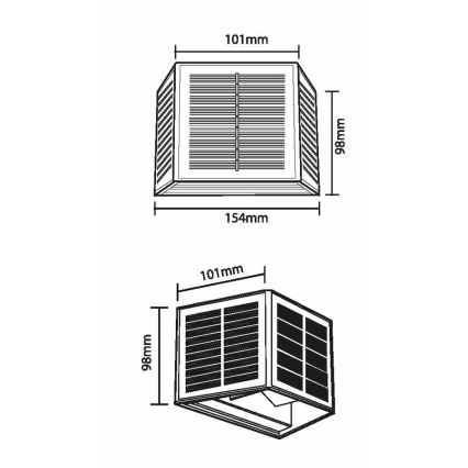 Світлодіодний настінний світильник на сонячній батареї CUBUS 2xLED/1,5W/3,7V IP54