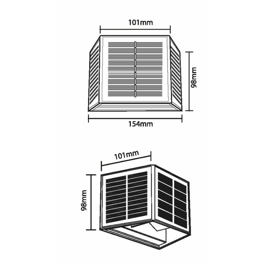 Світлодіодний настінний світильник на сонячній батареї CUBUS 2xLED/1,5W/3,7V IP54