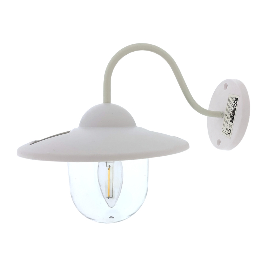 Світлодіодний настінний світильник на сонячній батареї LED/0,5W/1,2V 600 mAh IP44 білий