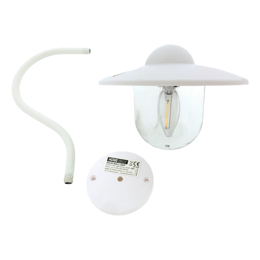 Світлодіодний настінний світильник на сонячній батареї LED/0,5W/1,2V 600 mAh IP44 білий