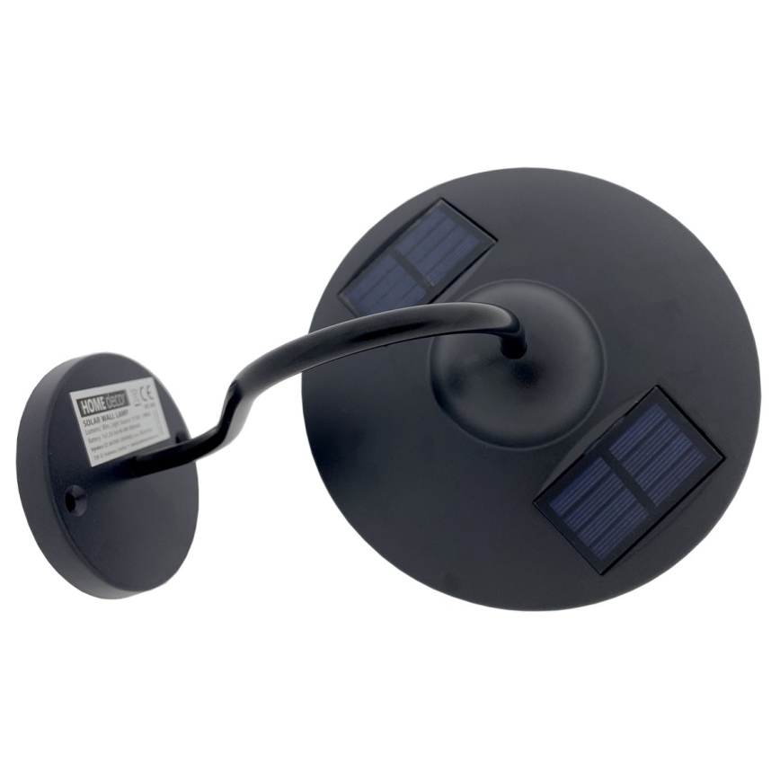 Світлодіодний настінний світильник на сонячній батареї LED/0,5W/1,2V IP44 чорний