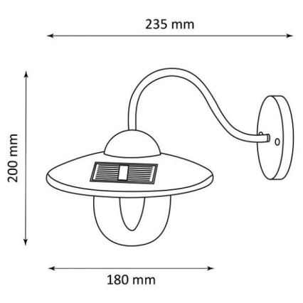 Світлодіодний настінний світильник на сонячній батареї LED/0,5W/1,2V IP44 чорний