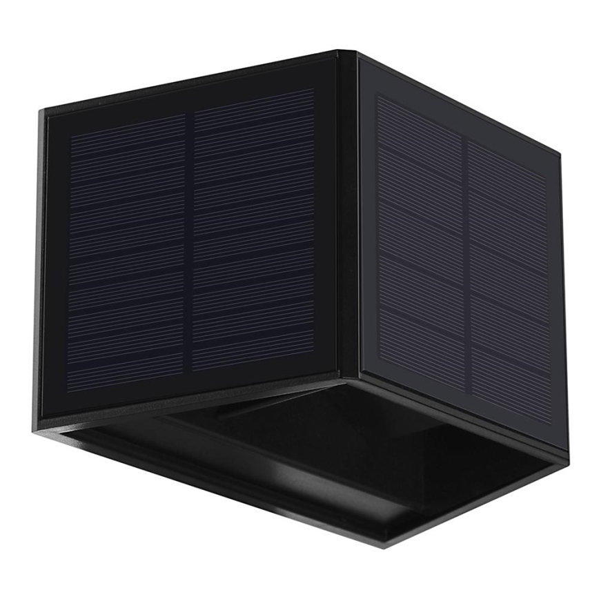 Світлодіодний настінний світильник на сонячній батареї WINGS LED/2W/1300 mAh 3,7V 6000K IP54 чорний