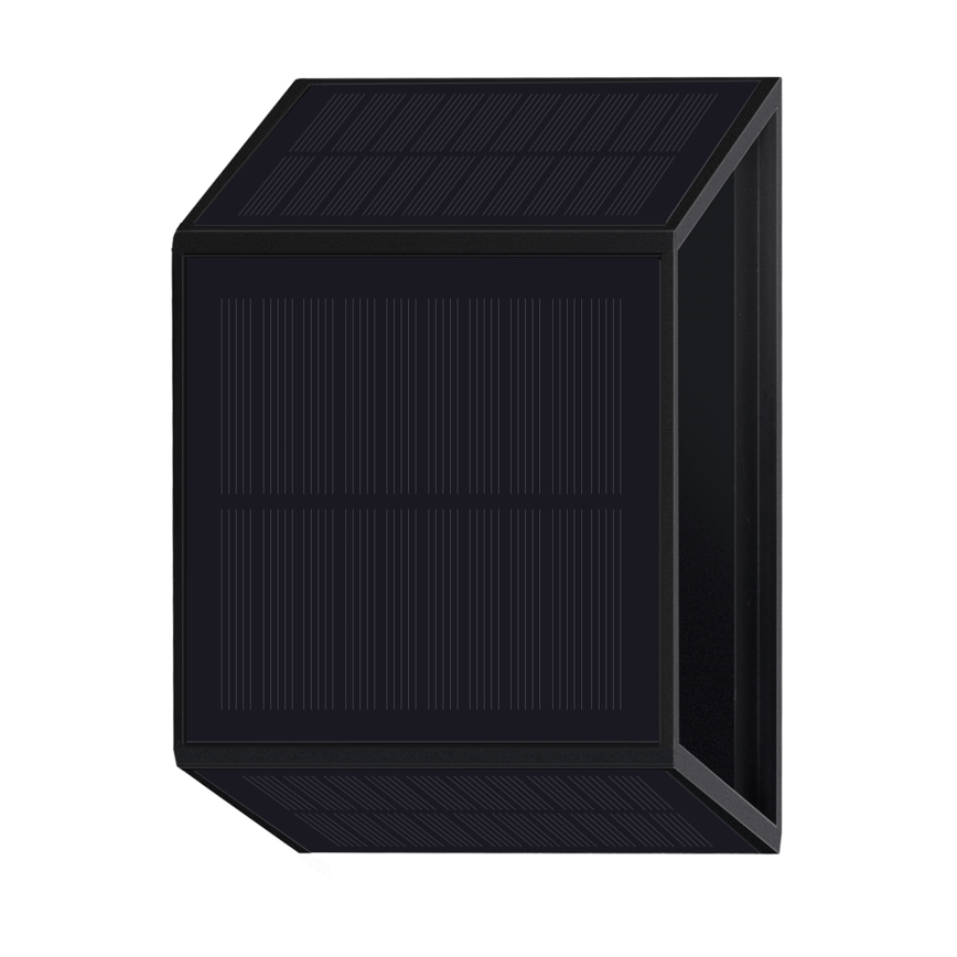 Світлодіодний настінний світильник на сонячній батареї WINGS LED/2W/1300 mAh 3,7V 6000K IP54 чорний
