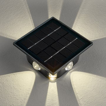 Світлодіодний настінний світильник на сонячній батареї з датчиком LED/2W/5V IP54