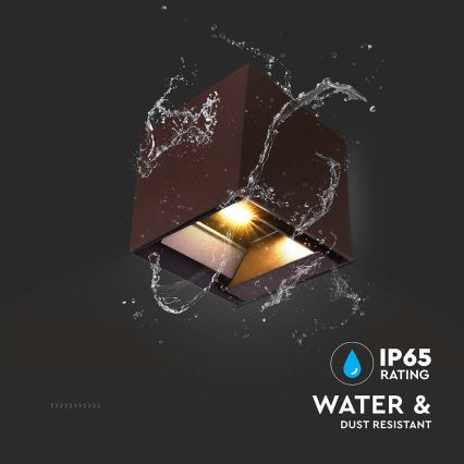 Світлодіодний настінний світильник з датчиком на сонячній батареї LED/9W/3,7V 3000/4000/5000K 2600 mAh IP65 коричневий