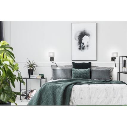 Світлодіодний настінний світильник POLO 1xE27/40W+LED/2W 230V чорна
