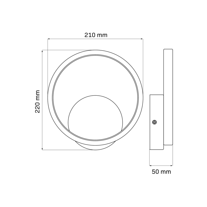 Світлодіодний настінний світильник ROMAN LED/11,5W/230V 4000K чорний