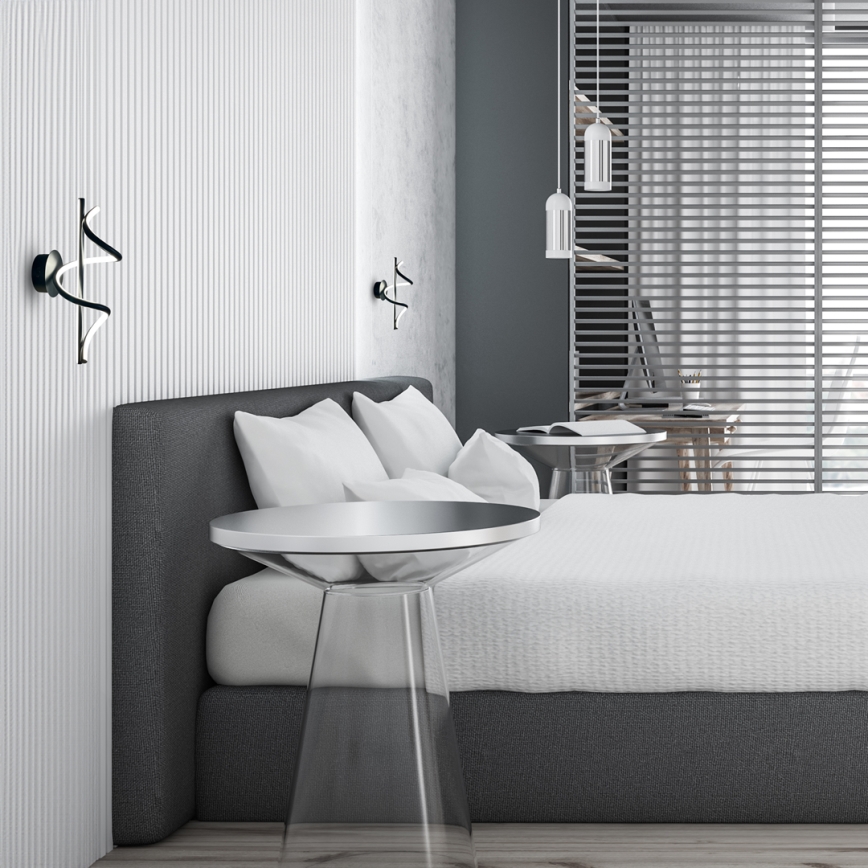 Світлодіодний настінний світильник TWIST LED/12W/230V чорний