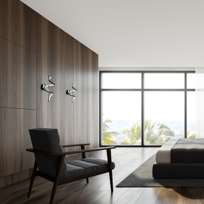 Світлодіодний настінний світильник TWIST LED/12W/230V чорний