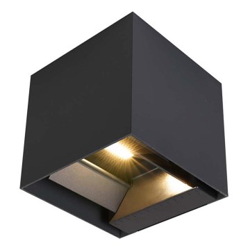 Світлодіодний настінний світильник з датчиком на сонячній батареї LED/9W/3,7V IP65 3000K чорний