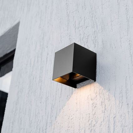 Світлодіодний настінний світильник з датчиком на сонячній батареї LED/9W/3,7V IP65 3000K чорний