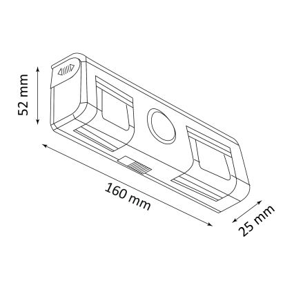 Світлодіодний настінний світильник з датчиком LED/3xAA/4,5V
