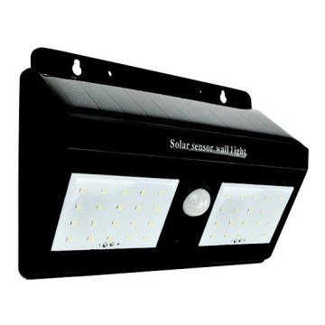 Світлодіодний настінний світильник з датчиком на сонячній батареї LED/1,2W/3,7V 6500K IP65