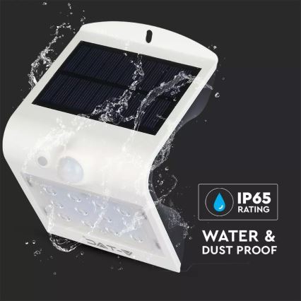 Світлодіодний настінний світильник з датчиком на сонячній батареї LED/1.5W/3,7V IP65 1200 mAh