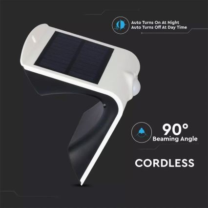 Світлодіодний настінний світильник з датчиком на сонячній батареї LED/1.5W/3,7V IP65 1200 mAh