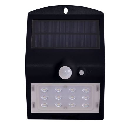 Світлодіодний настінний світильник з датчиком на сонячній батареї LED/1.5W/3,7V IP65 1200 mAh