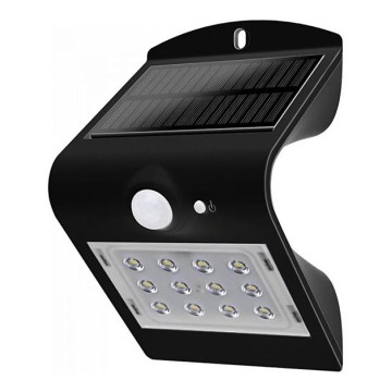 Світлодіодний настінний світильник з датчиком на сонячній батареї LED/1.5W/3,7V IP65