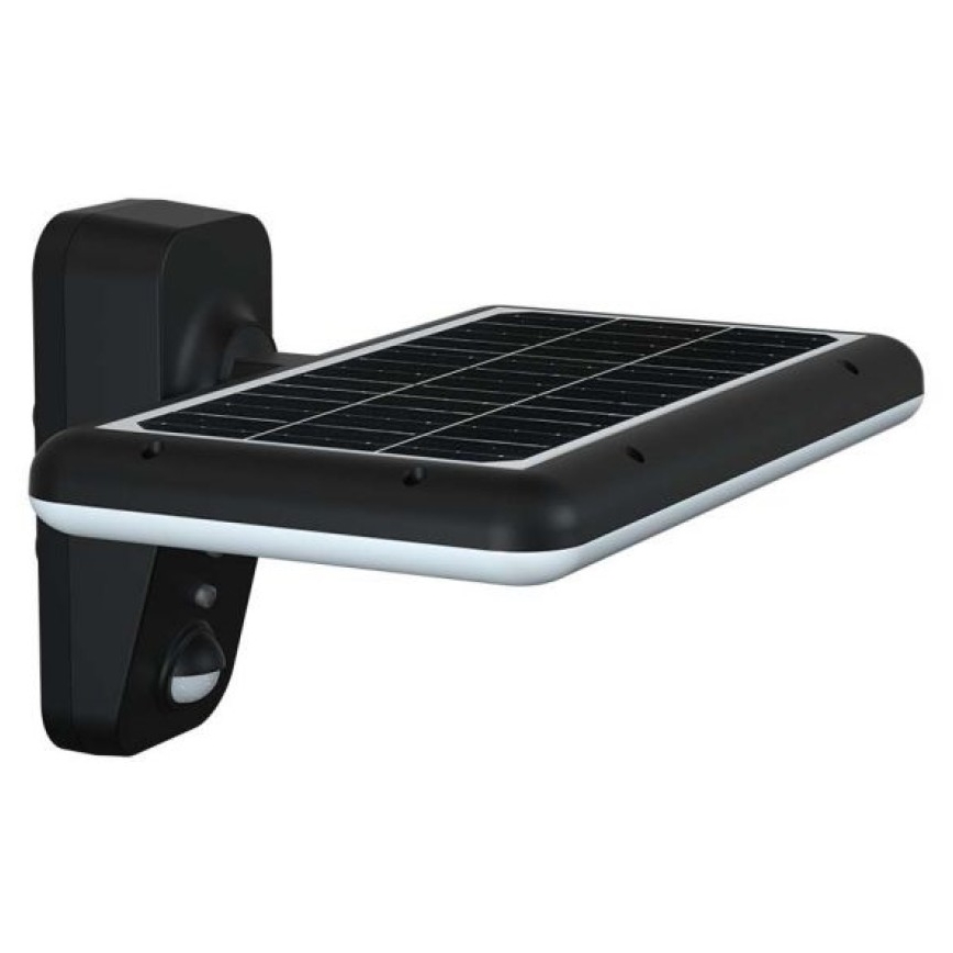 Світлодіодний настінний світильник з датчиком на сонячній батареї LED/15W/3,2V 4000K/6000K IP65 чорний