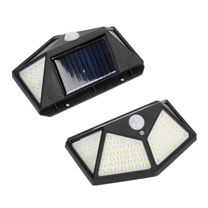 Світлодіодний настінний світильник з датчиком на сонячній батареї LED/1W/3,7V 6500K IP44