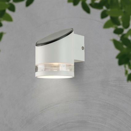 Світлодіодний настінний світильник з датчиком на сонячній батареї LED/1W/3,7V IP54 3000K 1200 mAh білий
