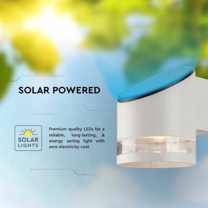 Світлодіодний настінний світильник з датчиком на сонячній батареї LED/1W/3,7V IP54 3000K 1200 mAh білий