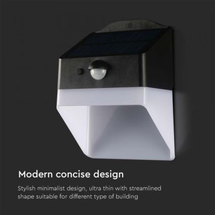 Світлодіодний настінний світильник з датчиком на сонячній батареї LED/2W/3,7V 4000K IP65