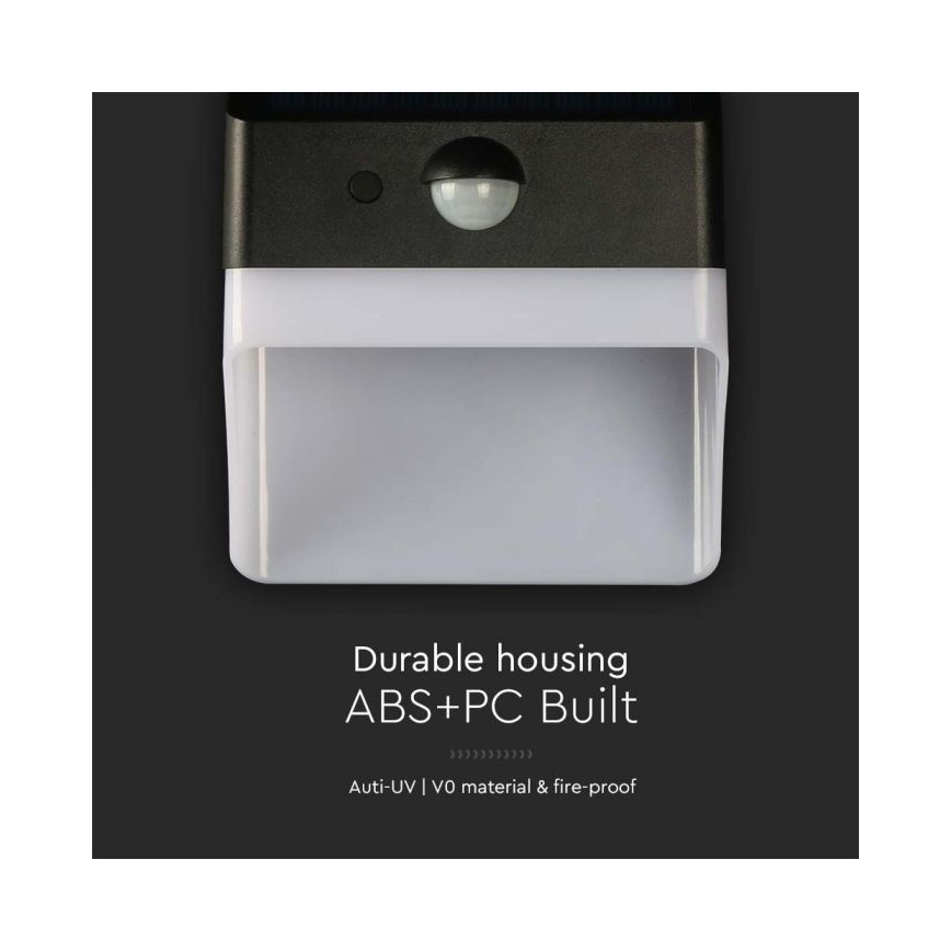 Світлодіодний настінний світильник з датчиком на сонячній батареї LED/2W/3,7V 4000K IP65
