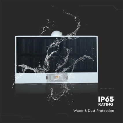 Світлодіодний настінний світильник з датчиком на сонячній батареї LED/3W/3,7V 3000K/4000K IP65 білий