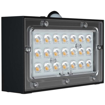 Світлодіодний настінний світильник з датчиком на сонячній батареї LED/3W/3,7V 3000K/4000K IP65 1200 mAh чорний