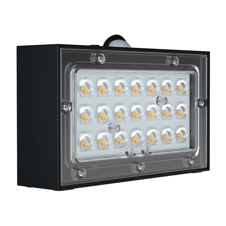 Світлодіодний настінний світильник з датчиком на сонячній батареї LED/3W/3,7V 3000K/4000K IP65 1200 mAh чорний