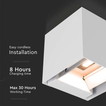 Світлодіодний настінний світильник з датчиком на сонячній батареї LED/3W/3,7V IP65 4000K 2600 mAh білий