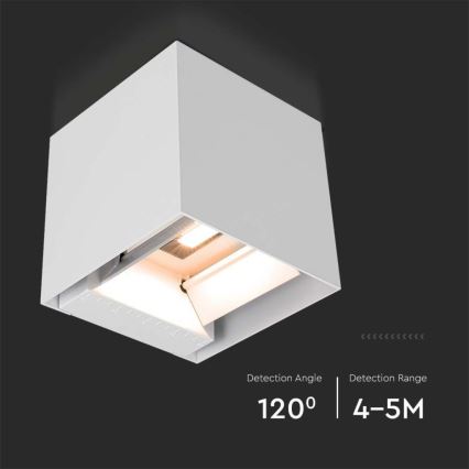 Світлодіодний настінний світильник з датчиком на сонячній батареї LED/3W/3,7V IP65 4000K 2600 mAh білий