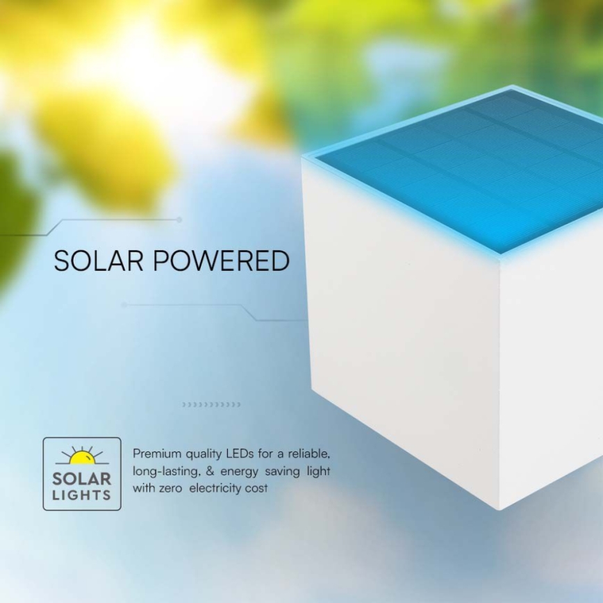 Світлодіодний настінний світильник з датчиком на сонячній батареї LED/3W/3,7V IP65 4000K 2600 mAh білий