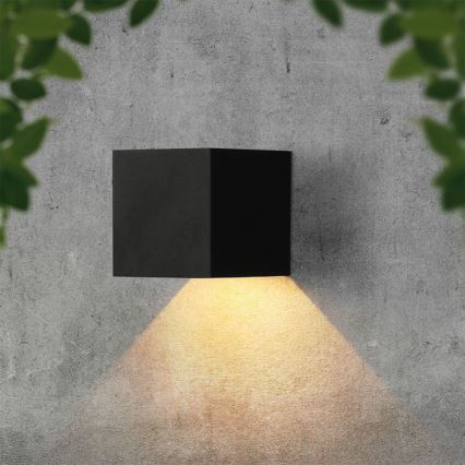 Світлодіодний настінний світильник з датчиком на сонячній батареї LED/3W/3,7V IP65 4000K 2600 mAh чорний