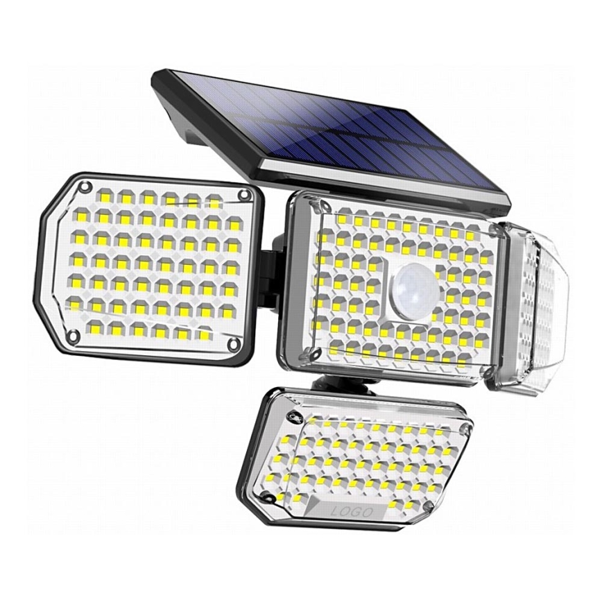 Світлодіодний настінний світильник з датчиком на сонячній батареї LED/5W/5,5V IP65 2400 mAh