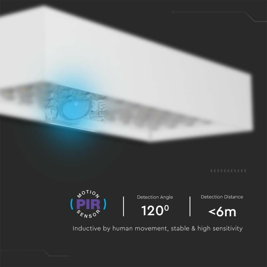 Світлодіодний настінний світильник з датчиком на сонячній батареї LED/6W/3,7V IP65 4000K білий