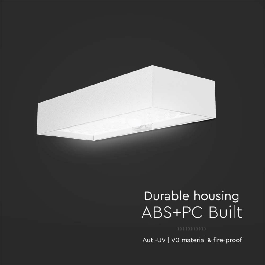 Світлодіодний настінний світильник з датчиком на сонячній батареї LED/6W/3,7V IP65 4000K білий