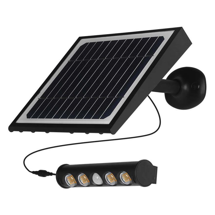 Світлодіодний настінний світильник з датчиком на сонячній батареї LED/8W/3,7V IP65 3000K