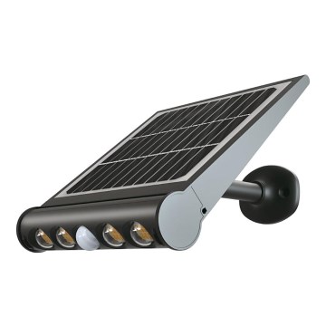 Світлодіодний настінний світильник з датчиком на сонячній батареї LED/8W/3,7V IP65 6000K