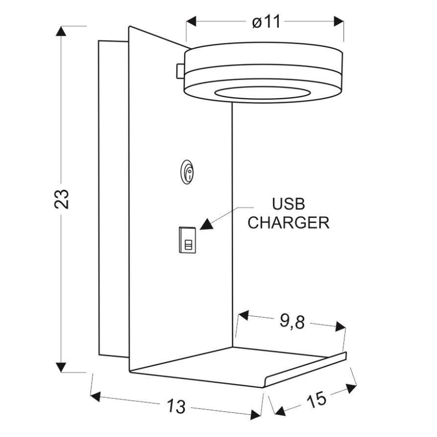 Світлодіодний настінний світильник з зарядкою COMPACT LED/4W/230V