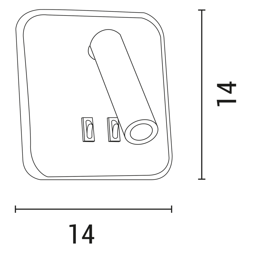 Світлодіодний настінний точковий світильник IRIS LED/14W/230V 3000K білий