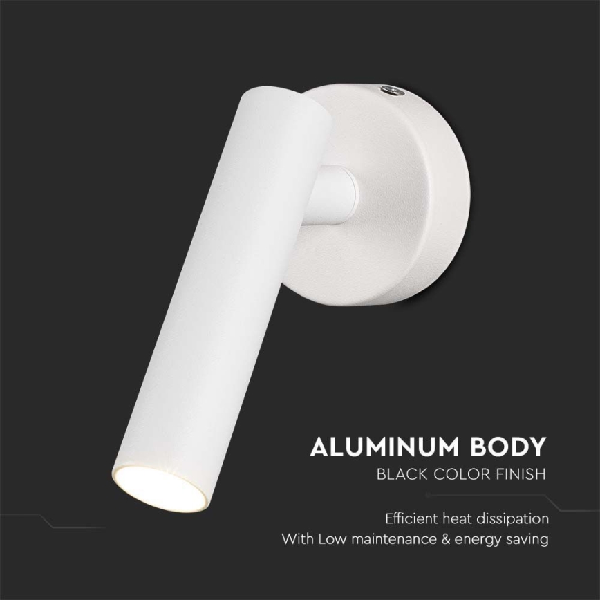 Світлодіодний настінний точковий світильник LED/2W/230V 3000K білий