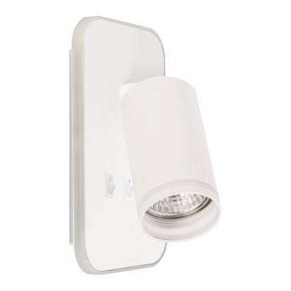Світлодіодний настінний точковий світильник PIPE 1xGU10/10W/230V + LED/6W білий