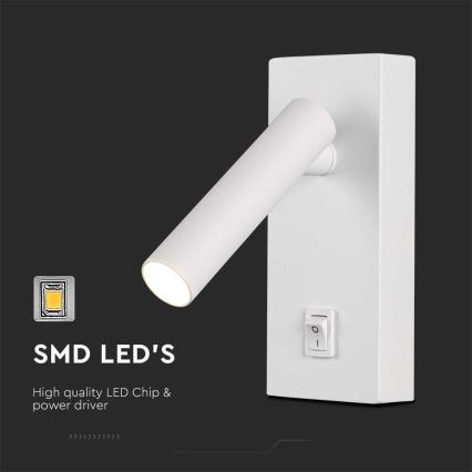 Світлодіодний настінний точковий світильник LED/2W/230V 4000K білий